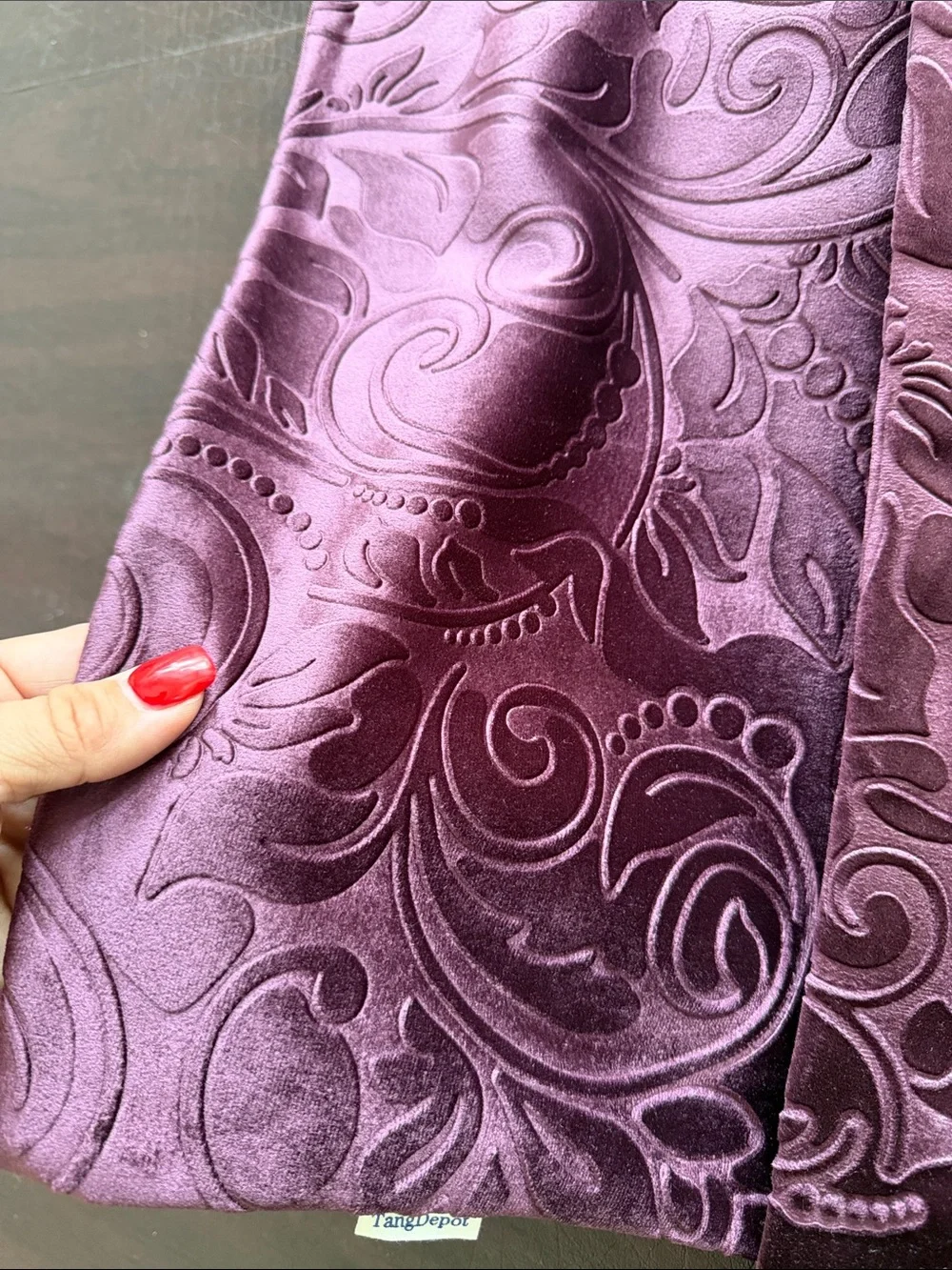 Decorative Paisley Velvet Accent Pillow Cover - Plum/Purple Color Set of 2
